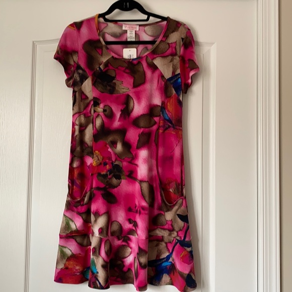 Pretty Woman Dresses & Skirts - Pink and brown multicolored short sleeve dress